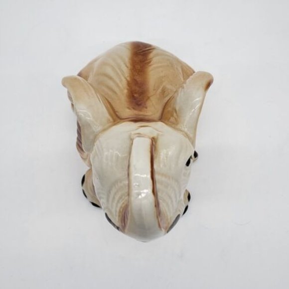 Vintage Brazilian Lusterware Elephant Figurine Seated Truck Up - Picture 6 of 7